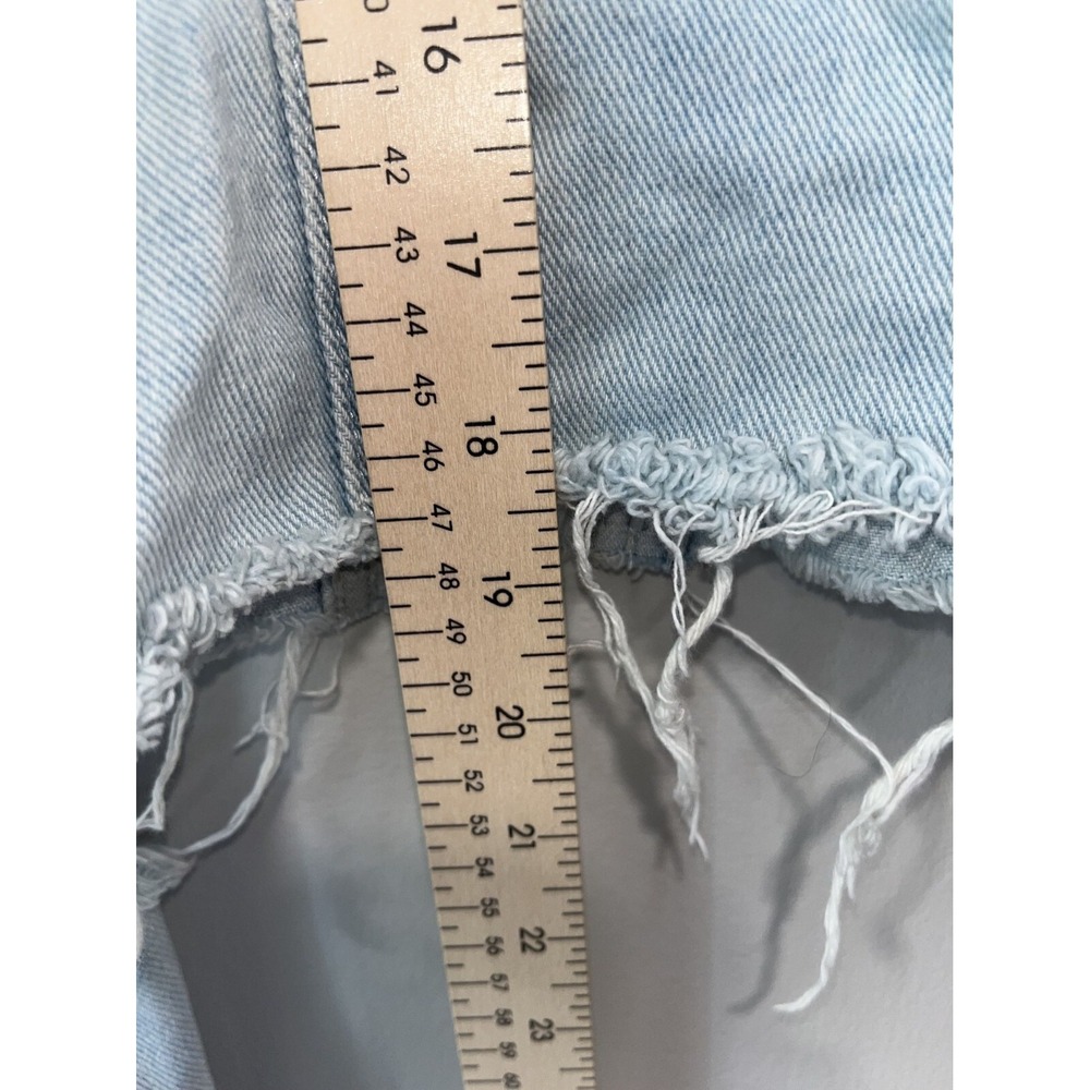 PacSun Women's Light Blue Distressed Crop Denim Jacket, M/L - Picture 3 of 6